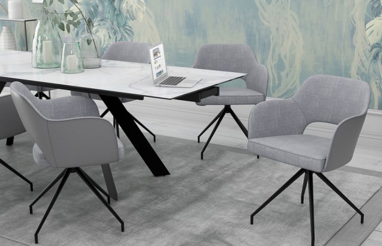 chaise-chic assise pivotante-gris-mélange-tissus-et-polyuréthane-ch093g1-2-0 chaise-chic assise pivotante-gris-mélange-tissus-et-polyuréthane-ch093g1-2-0