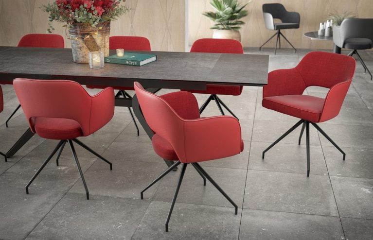 chaise-chic assise pivotante-rouge-mélange-tissus-et-polyuréthane-ch093ro-3-0